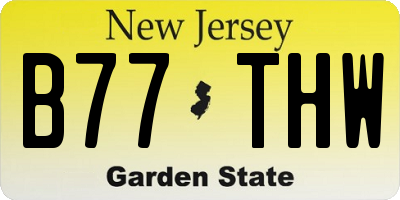 NJ license plate B77THW