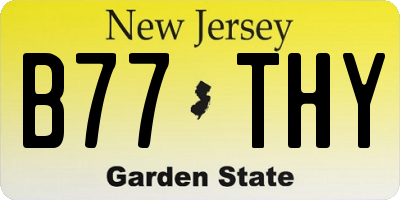 NJ license plate B77THY