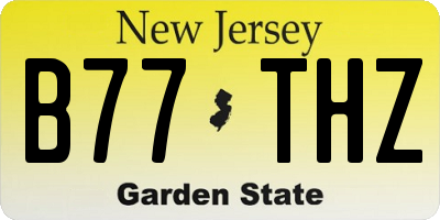 NJ license plate B77THZ