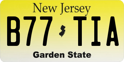 NJ license plate B77TIA