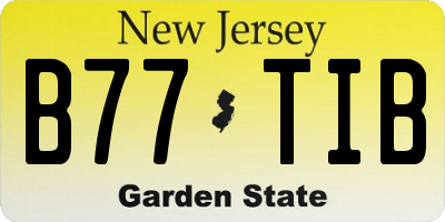 NJ license plate B77TIB