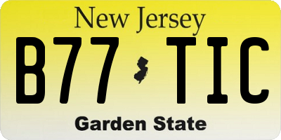 NJ license plate B77TIC
