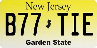 NJ license plate B77TIE