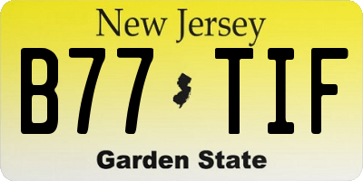 NJ license plate B77TIF