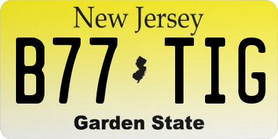 NJ license plate B77TIG