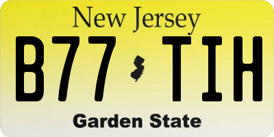 NJ license plate B77TIH