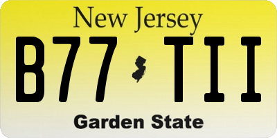 NJ license plate B77TII