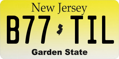 NJ license plate B77TIL