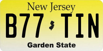 NJ license plate B77TIN
