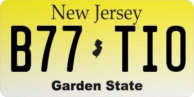 NJ license plate B77TIO