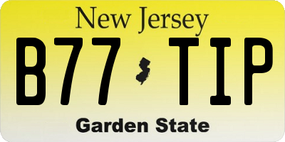 NJ license plate B77TIP