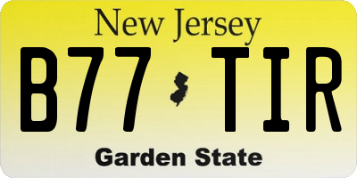 NJ license plate B77TIR