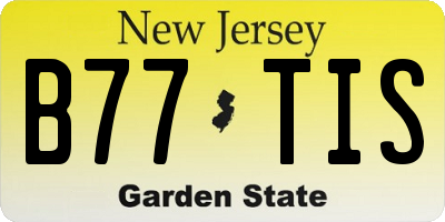 NJ license plate B77TIS