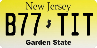 NJ license plate B77TIT
