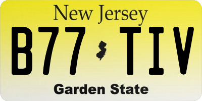 NJ license plate B77TIV