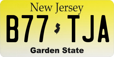 NJ license plate B77TJA