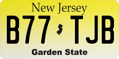 NJ license plate B77TJB