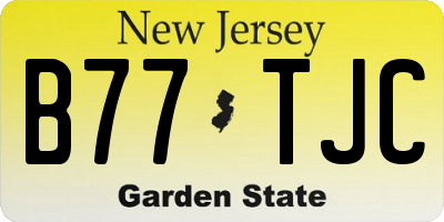 NJ license plate B77TJC