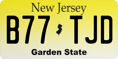 NJ license plate B77TJD