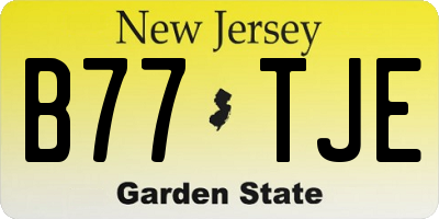 NJ license plate B77TJE