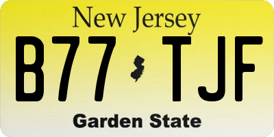 NJ license plate B77TJF