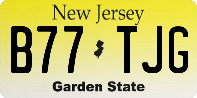 NJ license plate B77TJG