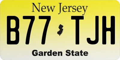 NJ license plate B77TJH