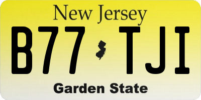 NJ license plate B77TJI