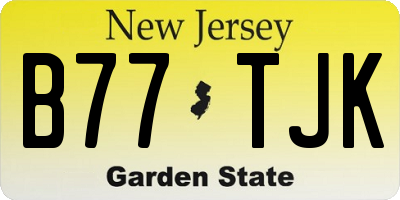 NJ license plate B77TJK