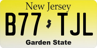 NJ license plate B77TJL
