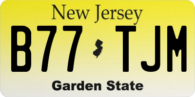 NJ license plate B77TJM
