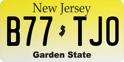 NJ license plate B77TJO