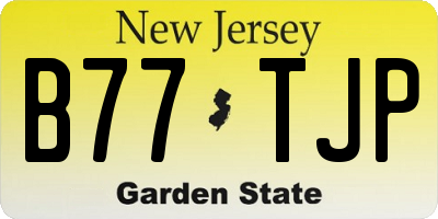 NJ license plate B77TJP
