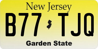 NJ license plate B77TJQ