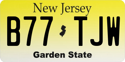 NJ license plate B77TJW