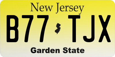 NJ license plate B77TJX