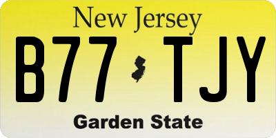 NJ license plate B77TJY