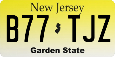 NJ license plate B77TJZ