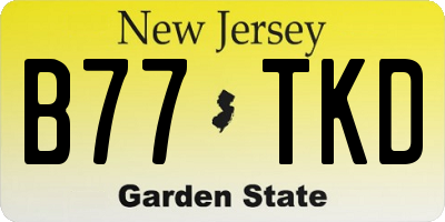 NJ license plate B77TKD