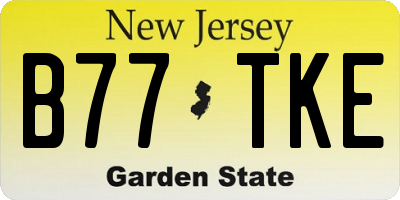 NJ license plate B77TKE