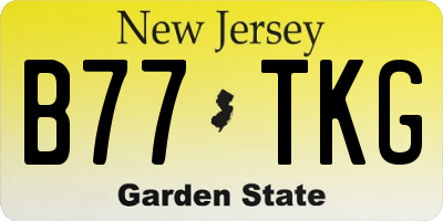 NJ license plate B77TKG