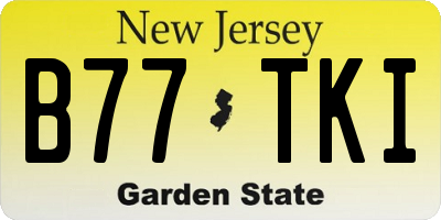 NJ license plate B77TKI