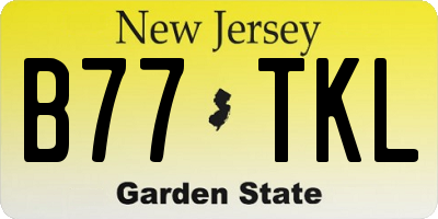 NJ license plate B77TKL