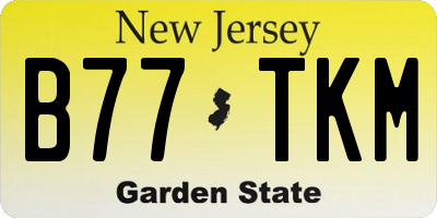 NJ license plate B77TKM