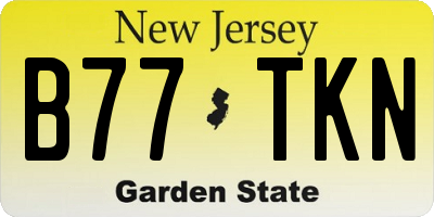 NJ license plate B77TKN