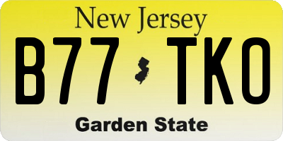 NJ license plate B77TKO