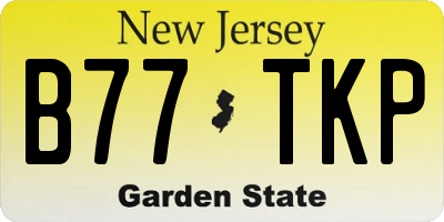 NJ license plate B77TKP