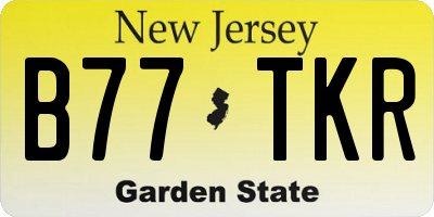NJ license plate B77TKR