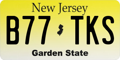 NJ license plate B77TKS