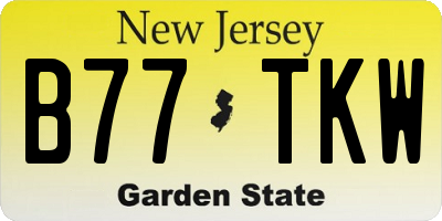 NJ license plate B77TKW